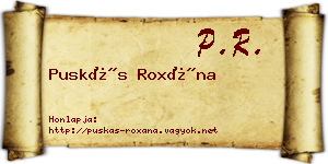 Puskás Roxána névjegykártya